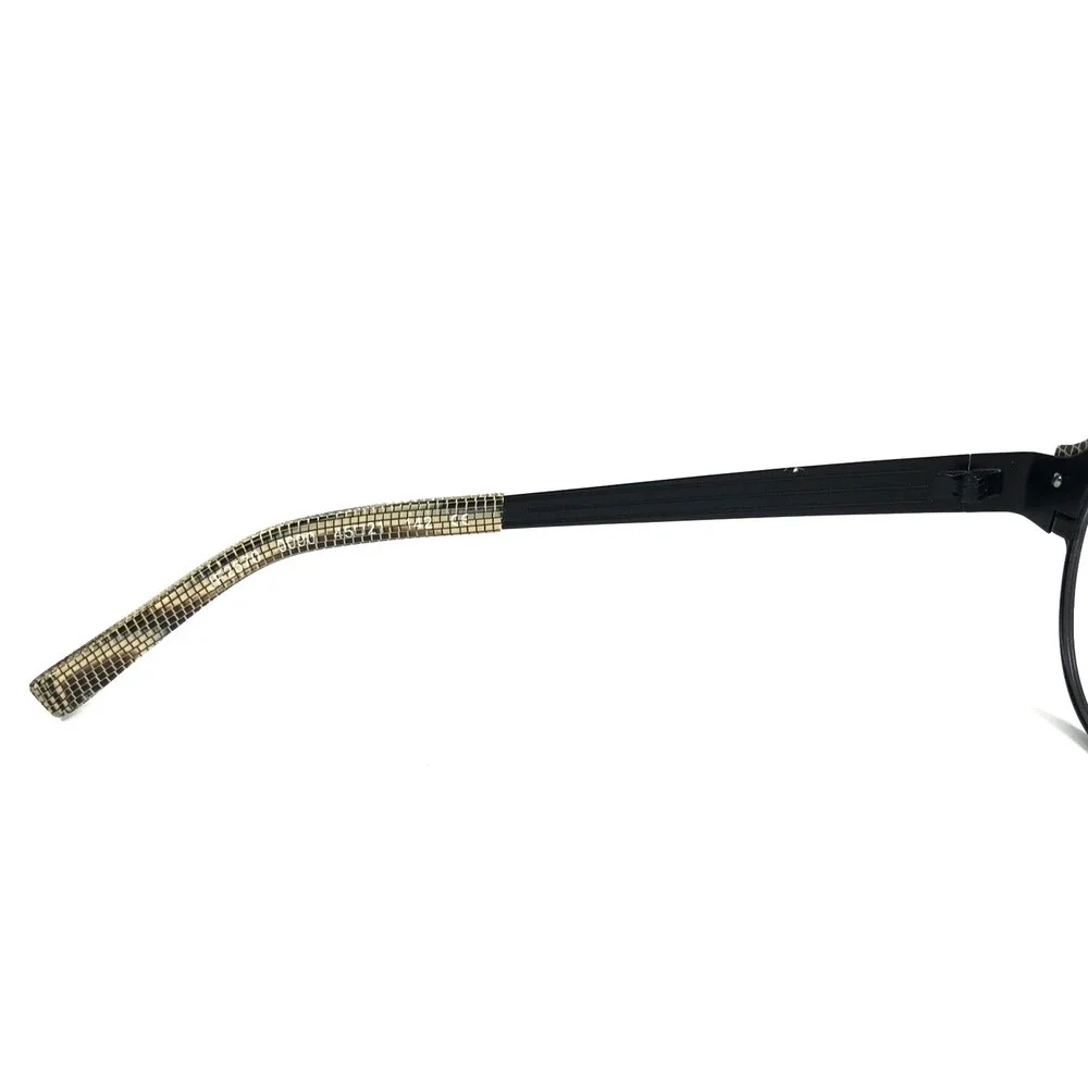 J.F. Rey Eyeglasses Frames JF2570 0090 Black Python Beige Round 45-21-142